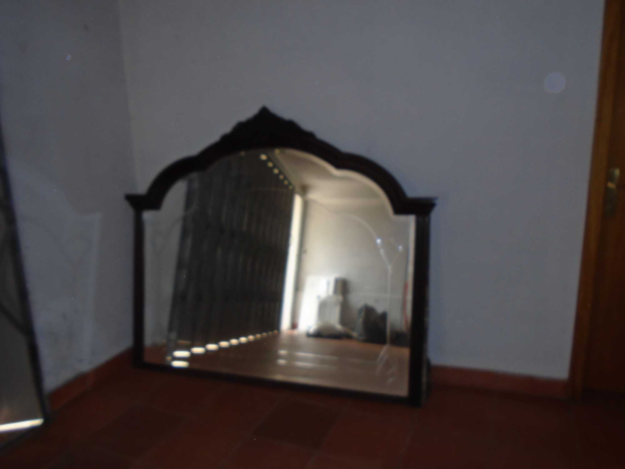 Para decoração Espelho em madeira, dimensão grande. Vidro lapidado