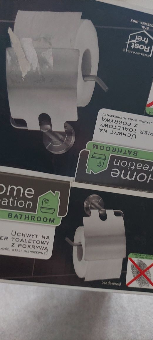 Uchwyt na papier toaletowy z powłoką zapobiegająca odciskom