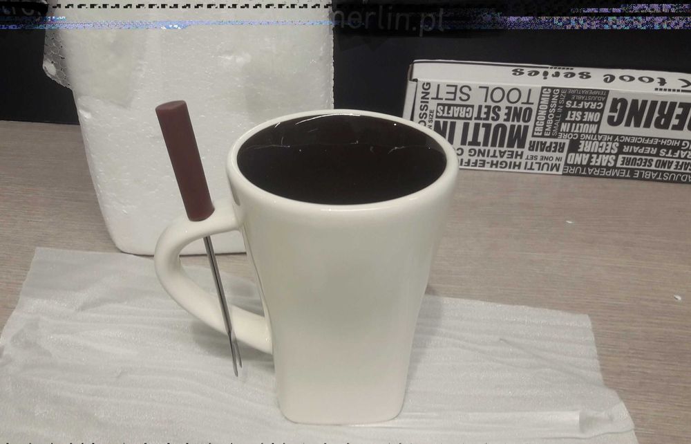 Ceramiczny kubek do fondue czekoladowego Mug Widelczyk