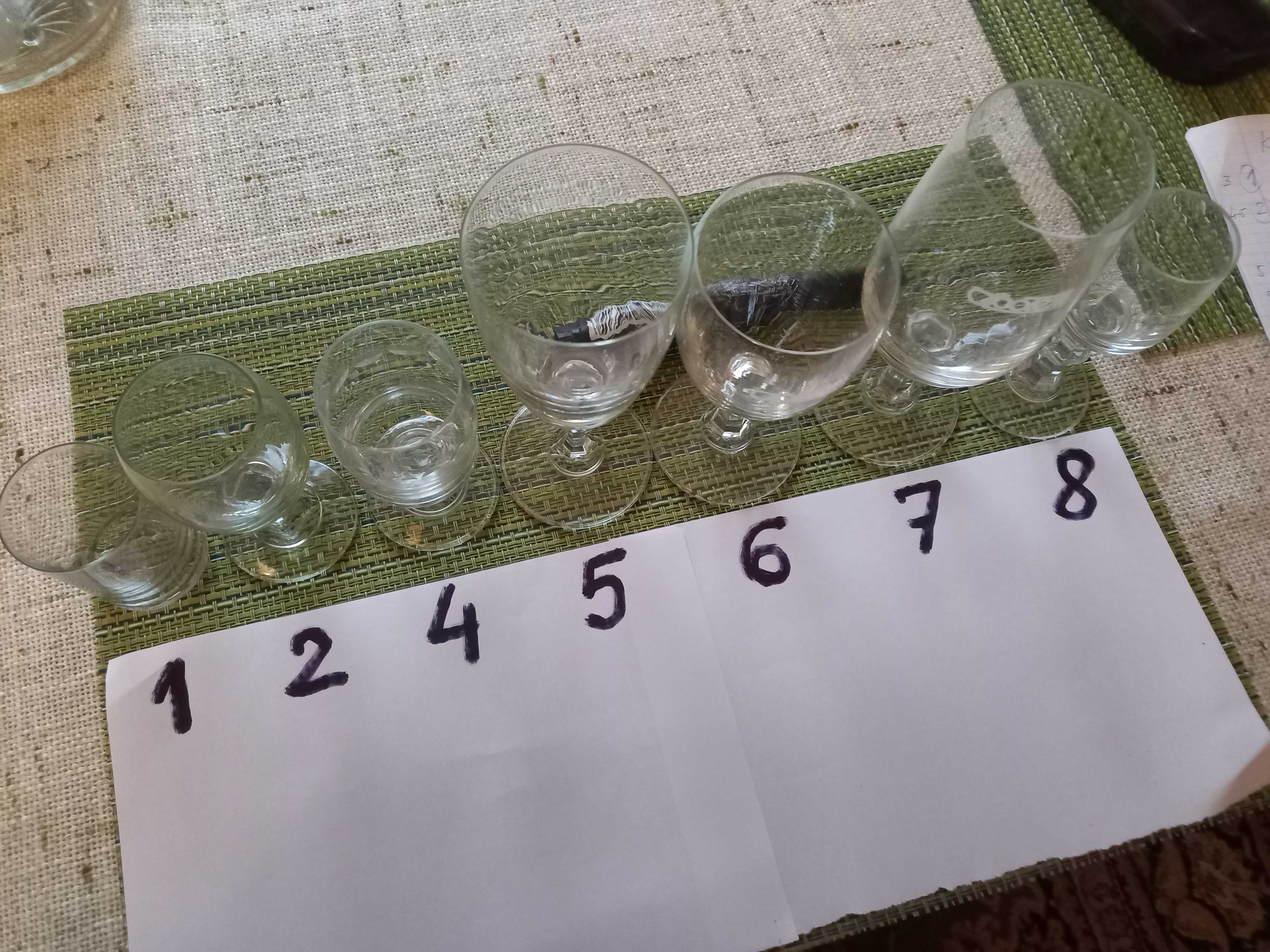 Kieliszki nowe rozne PRL Społem wodka wino szampan koniak i alpaga.