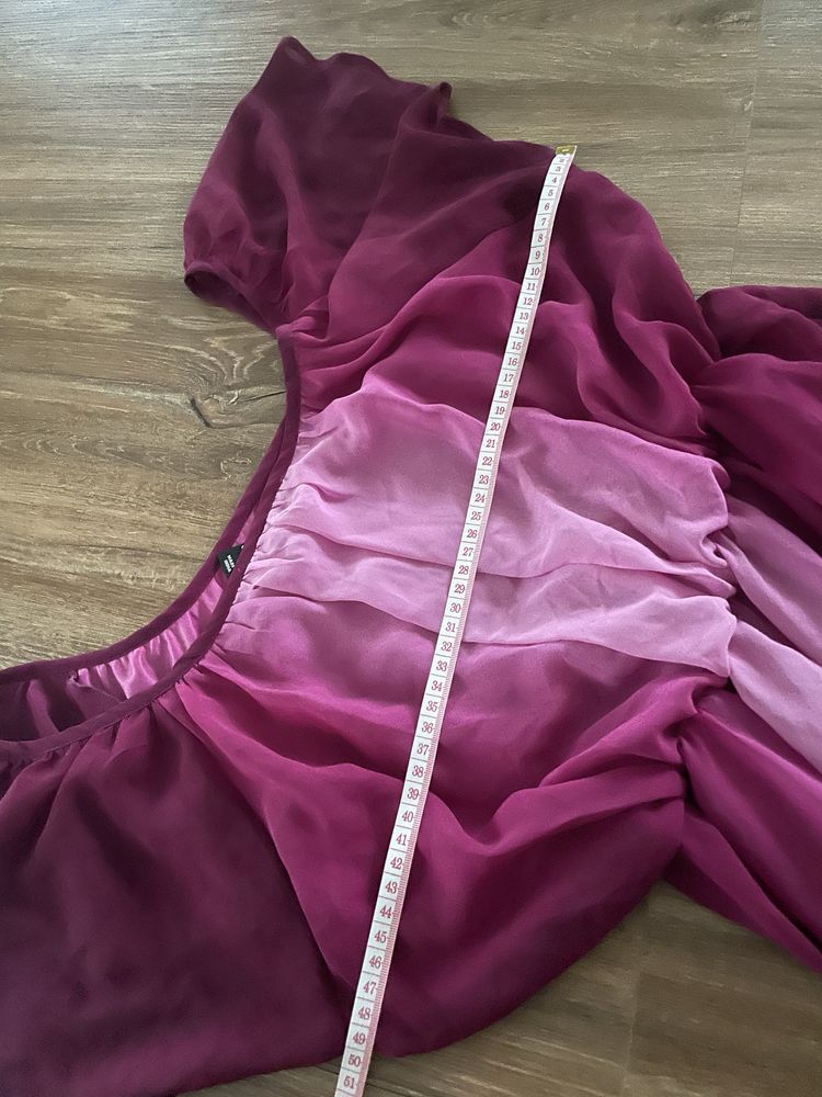 Sukienka bordo róż H&M