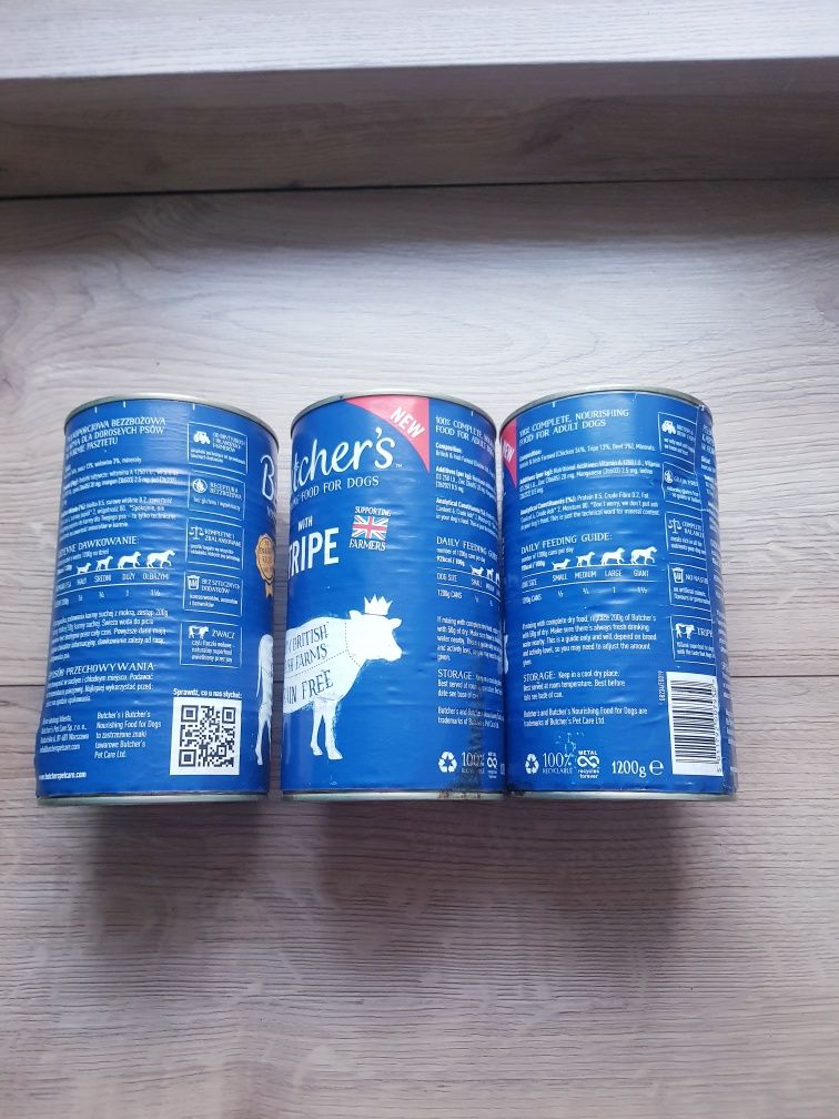 Karma dla dorosłych  psów 3x 1200g  Butchers