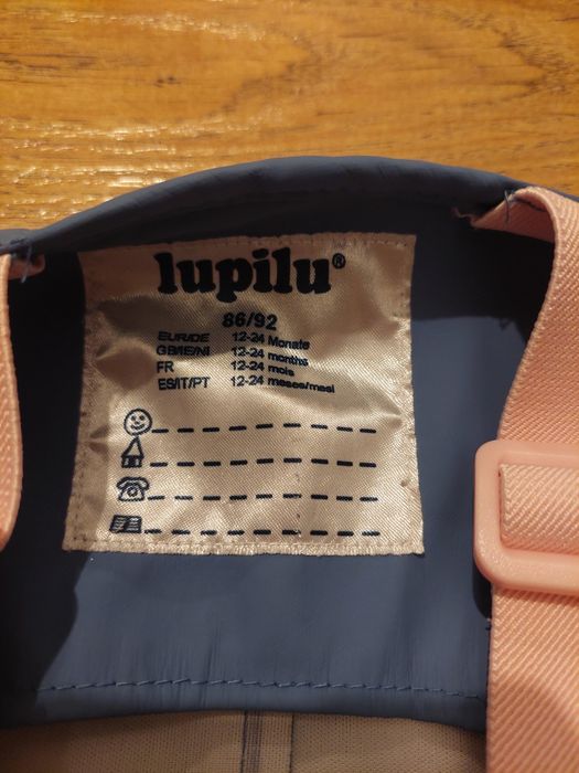 Niebieskie spodnie na deszcz 86/92 lupilu