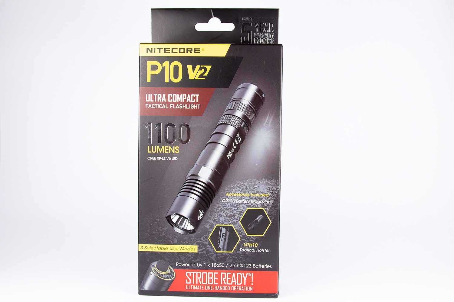Nitecore P10 V2 Тактичний Ліхтар STROBE READY 1100 Люмен 201 Метр