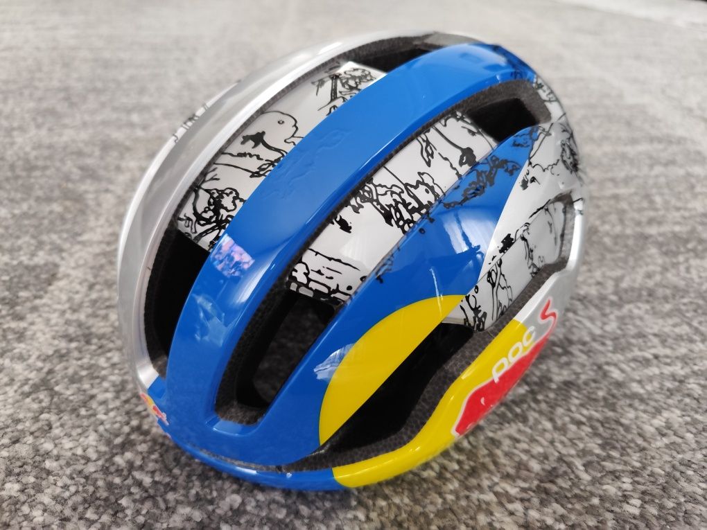 Kask Rowerowy Szosowy MTB Poc Roz 52-58cm Wys24h Red Bull Nowy MTB