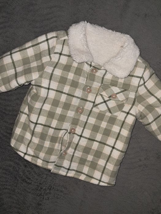 Bluza kożuszek dla chłopczyka w kratę 3-6miesiecy