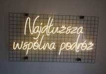 Neon ślubny Najdłuższa wspólna podróż dekoracja weselna