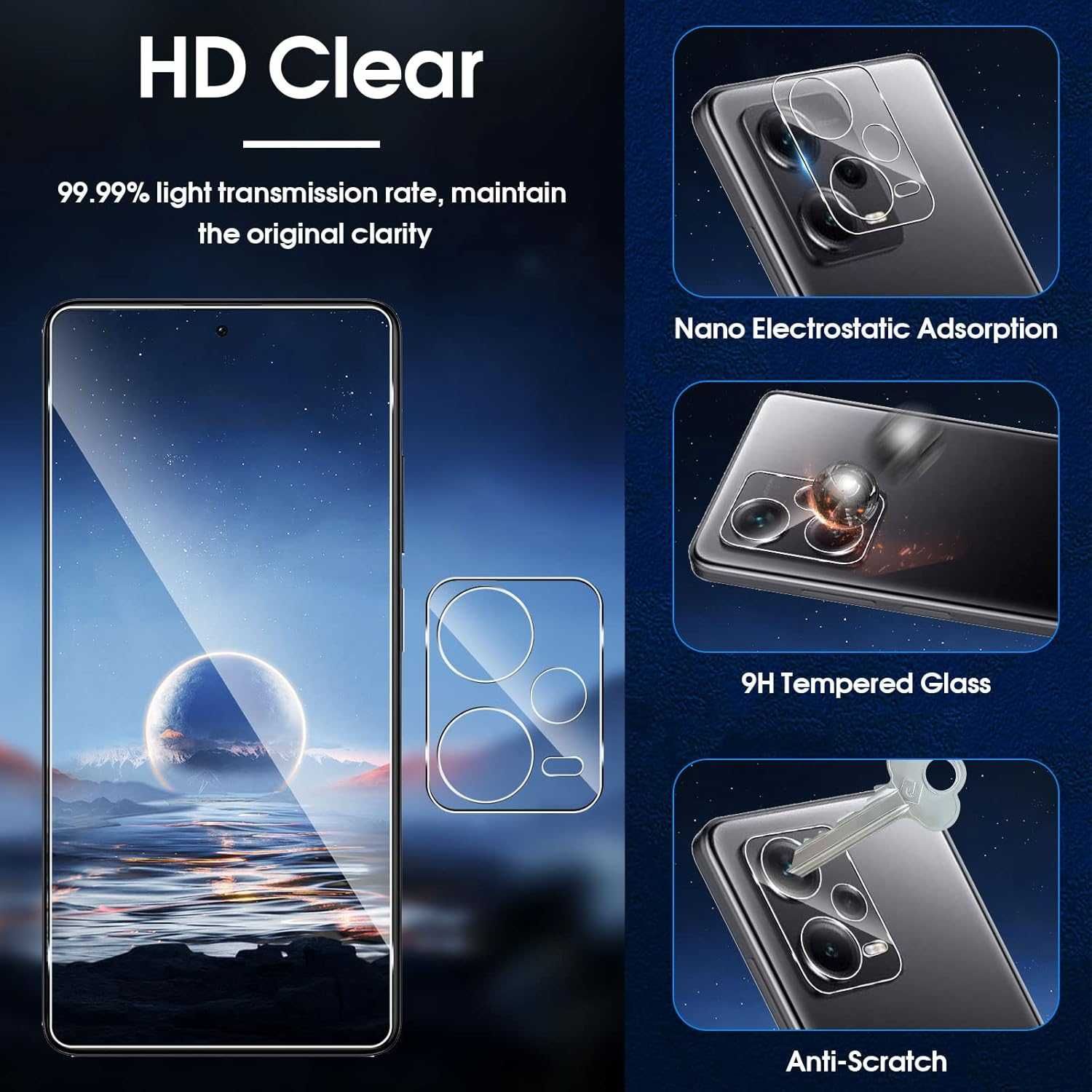 Lutree 3x szkło LCD 3x szkło aparat Xiaomi Redmi Note 12 Pro PLUS 5G