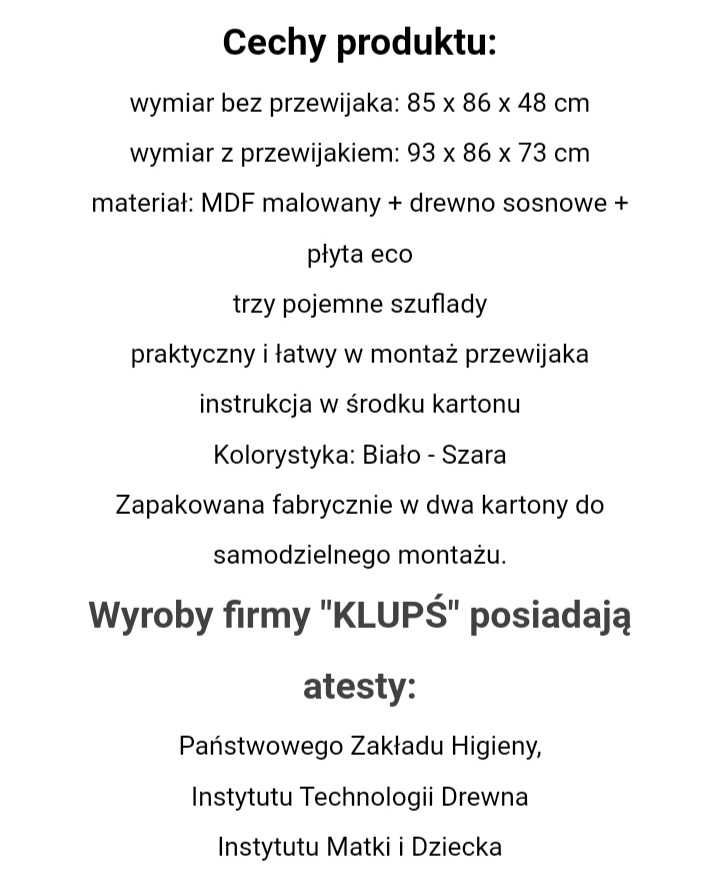 Łóżeczko dziecięce+Zestaw mebli do pokoju