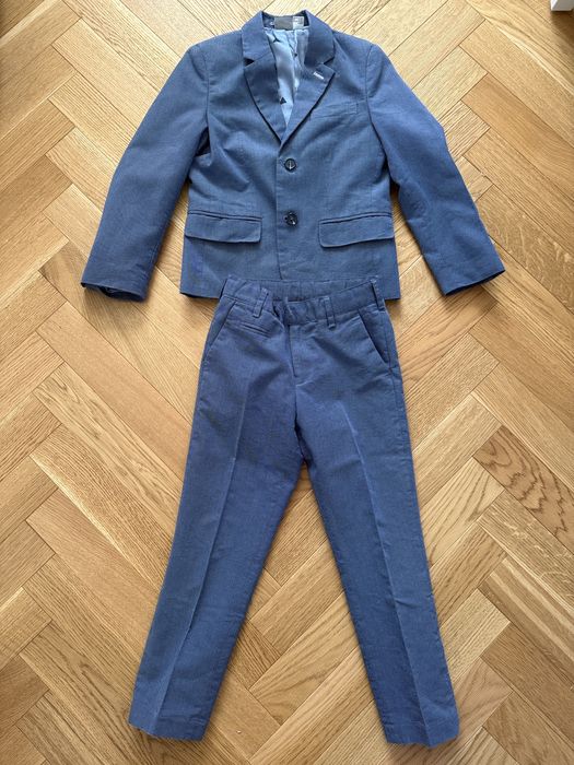 Garnitur niebieski rozm. 116 122 dla chłopca marynarka spodnie lidl