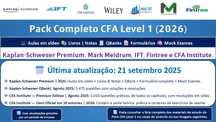 Pack CFA Level 1 (2026): Videos + Livros + QBanks + Mocks Exames