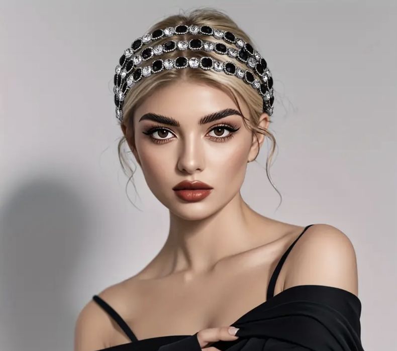 Ободок обруч со стразами на голову. Украшения для волос.