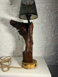 Lampa stołowa z korzenia akacji loft