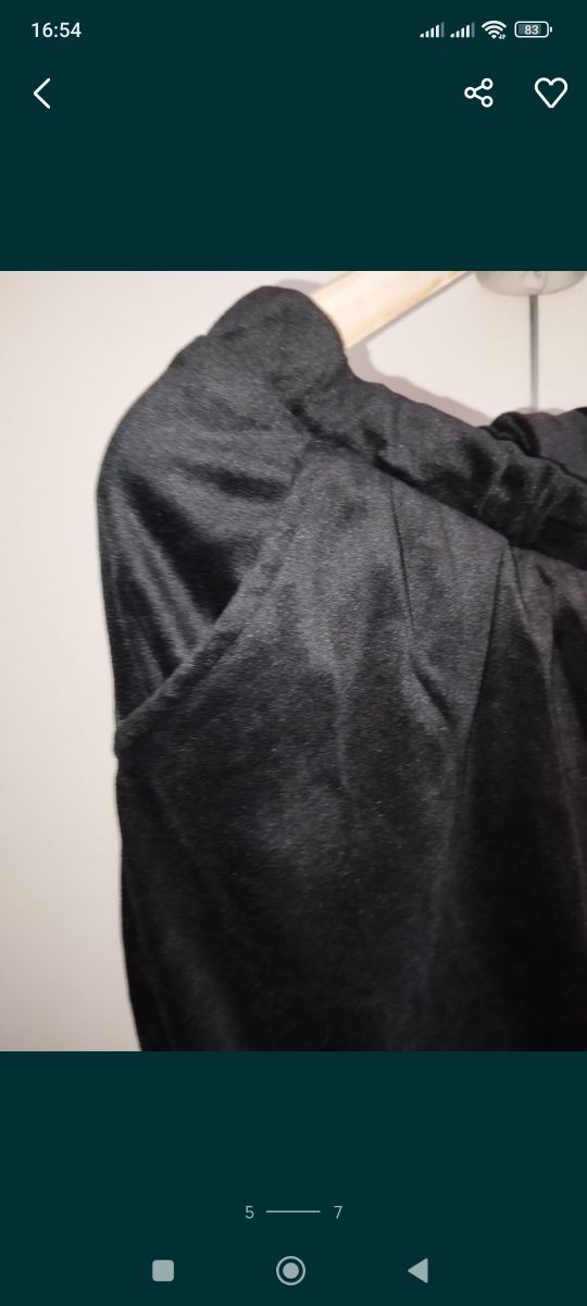 Czarna elegancka welurowa piżama damska 48-50  3XL/4XL