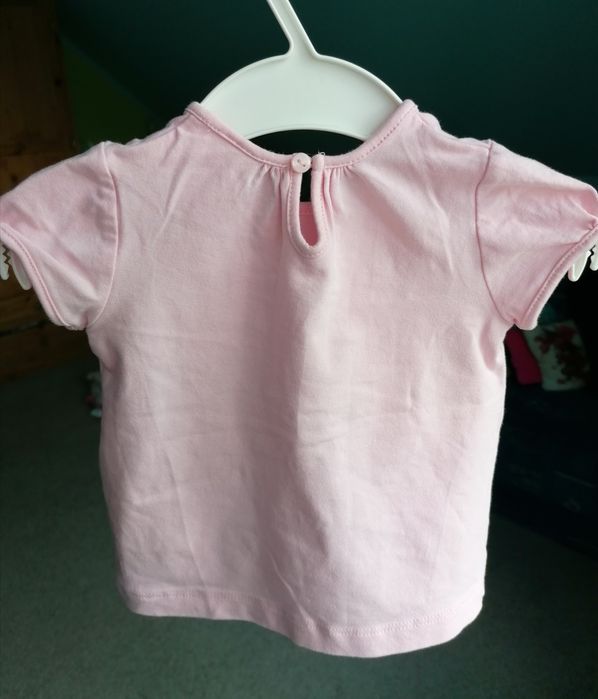 Bluzka pudrowy róż z krótkim rękawem roz. 68