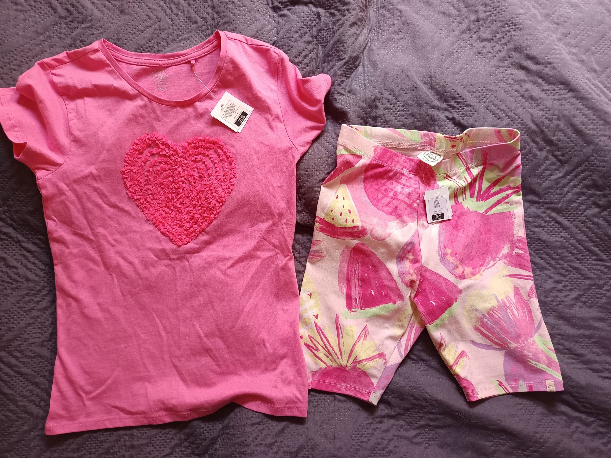 Krótkie legginsy kolarki i t-shirt Cool Club. Nowe z metką