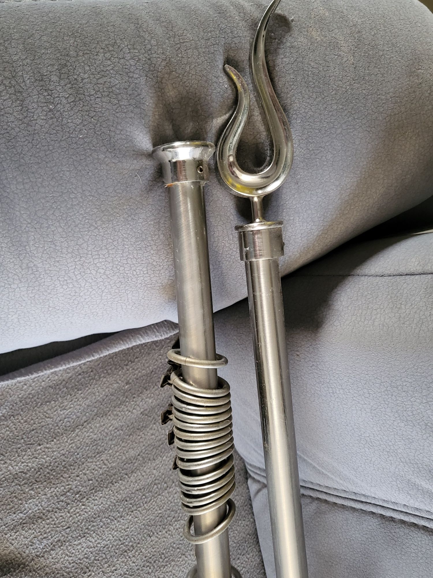 Karnisz podwójny / chrom z żabkami 168/162cm