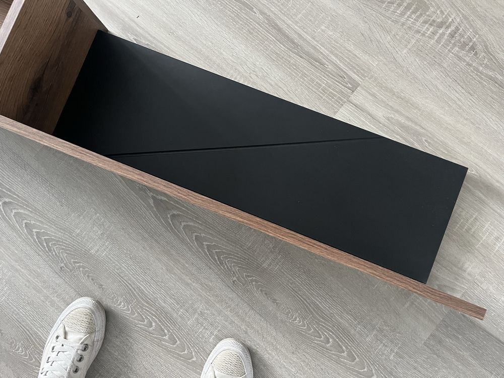 Półka ścienna Forn 156 cm dąb delano ciemny/czarny