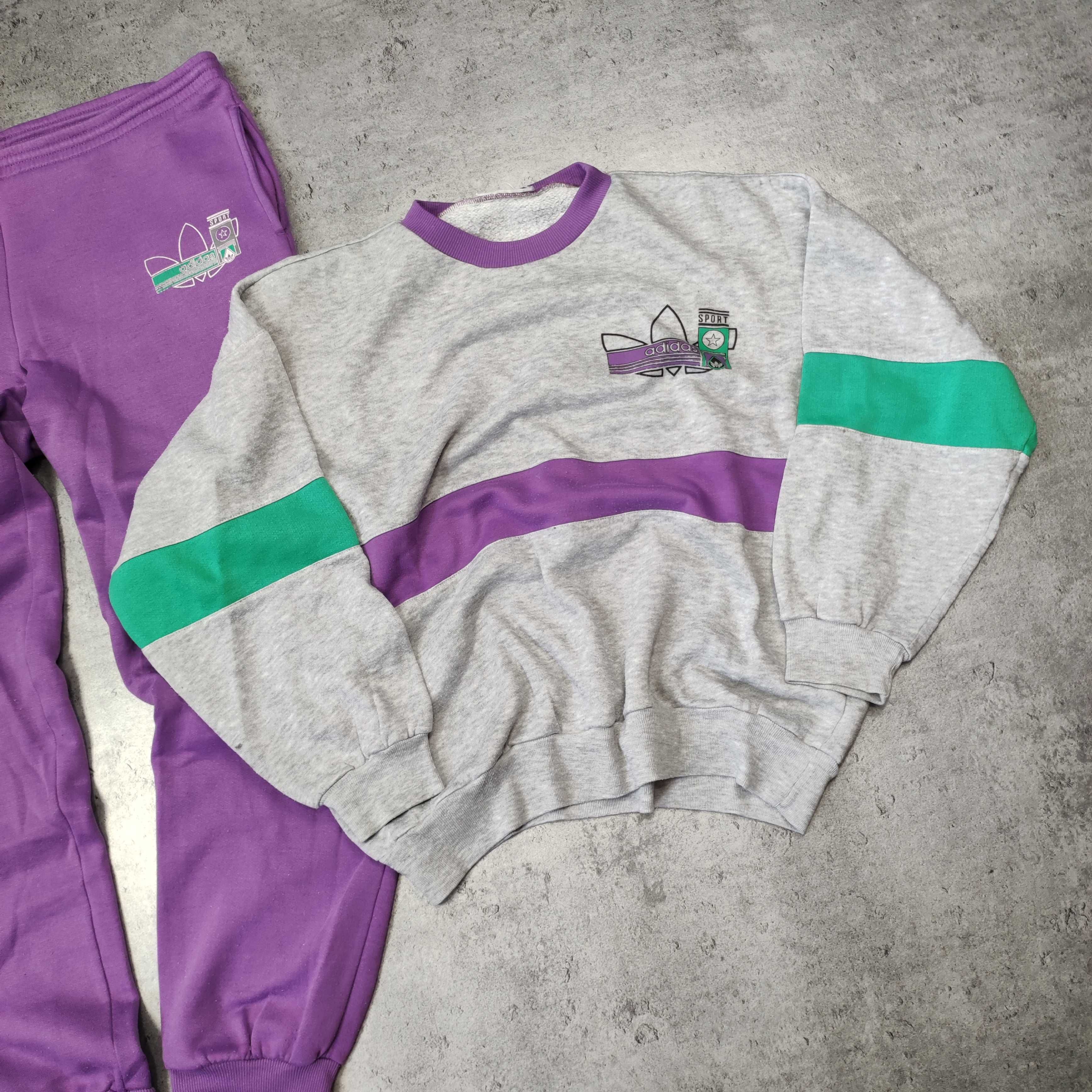 MĘSKI RETRO Klimatyczny Zestaw bluza Dresy Adidas Lata 80!! Sportowy