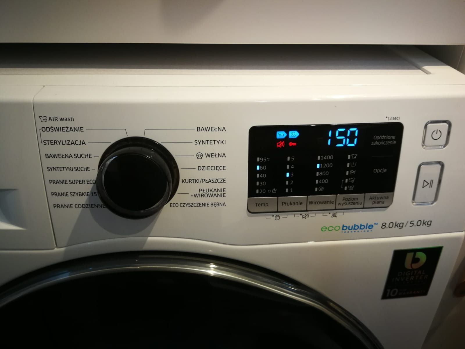 Pralko-suszarka WD80J5A10AW SAMSUNG Eco Bubble Inwerter 8kg