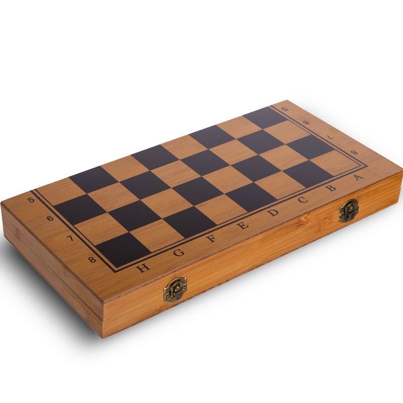 Настольная игра 3 в 1 Шахматы, Нарды, Шашки бамбуковые Chess Set S2414