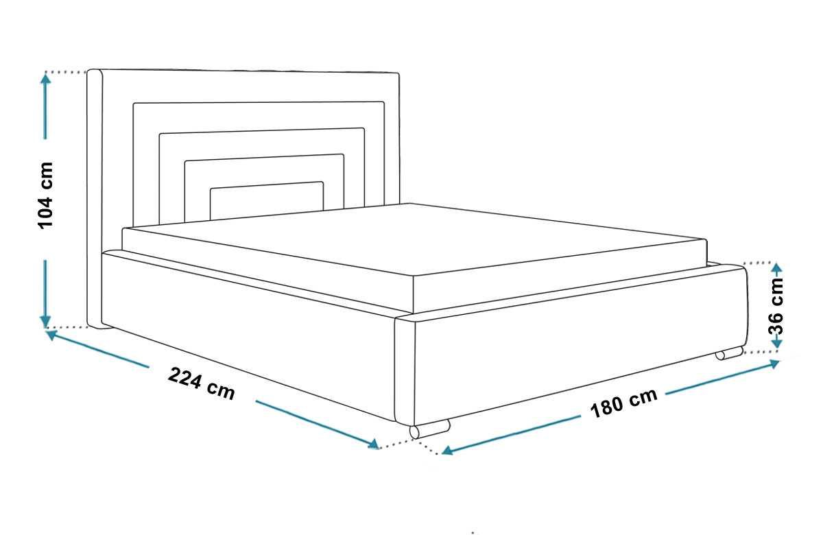 Łóżko 160x200 tapicerowane Royal 3 z pojemnikiem stelaż