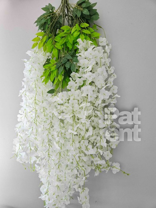 Wisteria biała jasna glicynia sztuczna girlanda dekoracja 12 sztuk