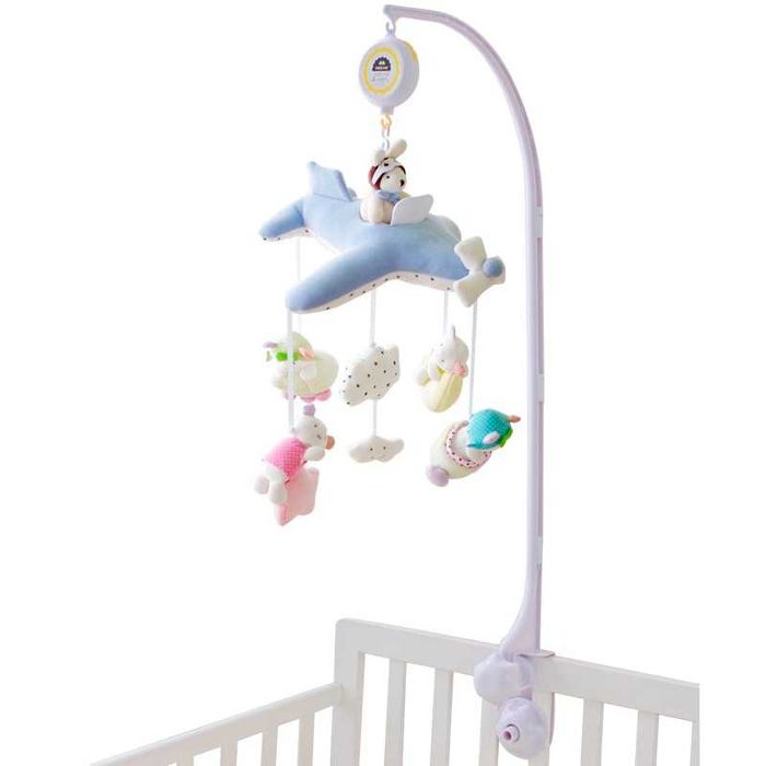 Мобиль муз. в кроватку Самолёт плюшевые игрушки 60 чудесных мелодий
