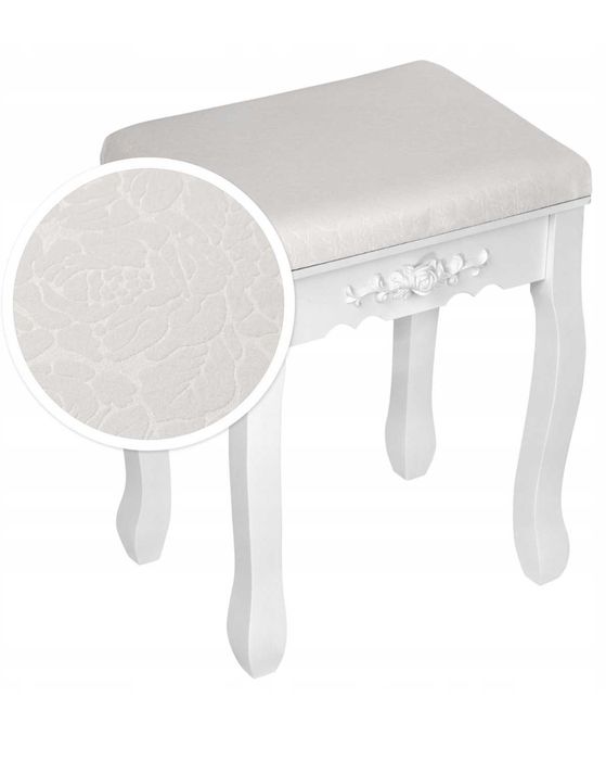 Toaletka biała z Lustrem i taboretem