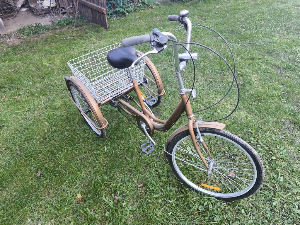 Troj Trzy Kolowiec Rower trzy Kola lampa 6 biegow