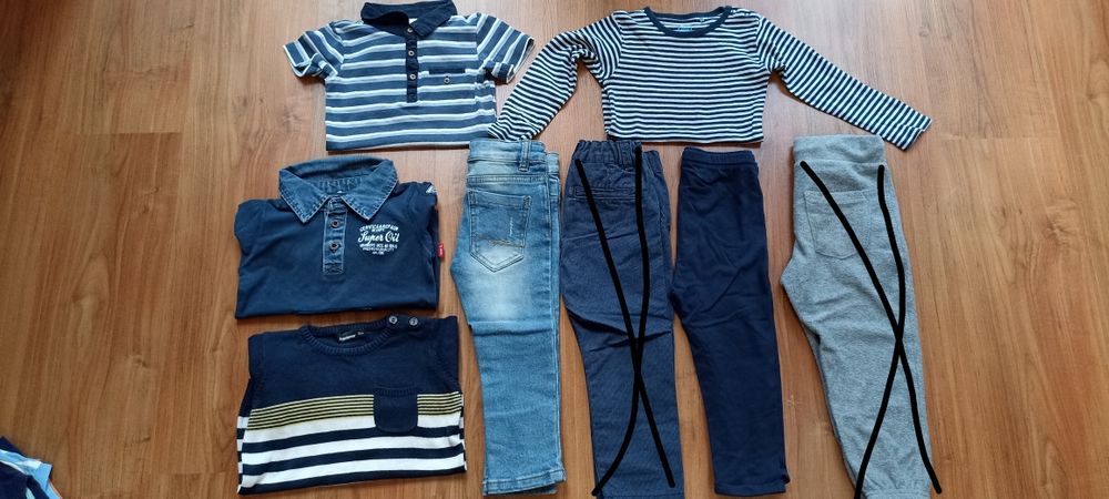 Zestaw ubranek 92 jeansy spodnie sweter body body