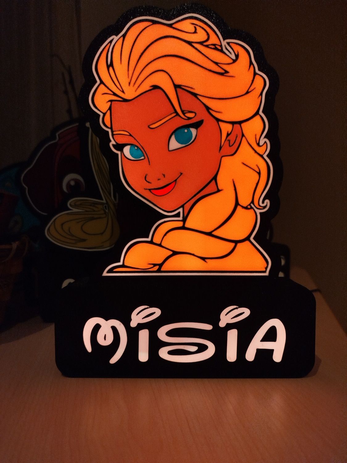 Lampa nocna Kolor LED - Elsa - podpisz swoim imieniem!