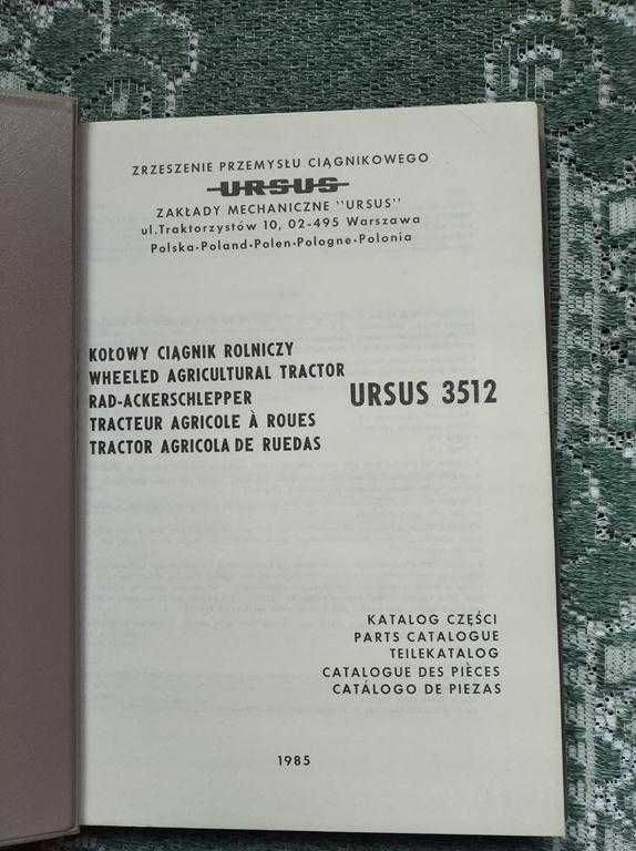 Katalog części Ursus 3512 oryginał UNIKAT