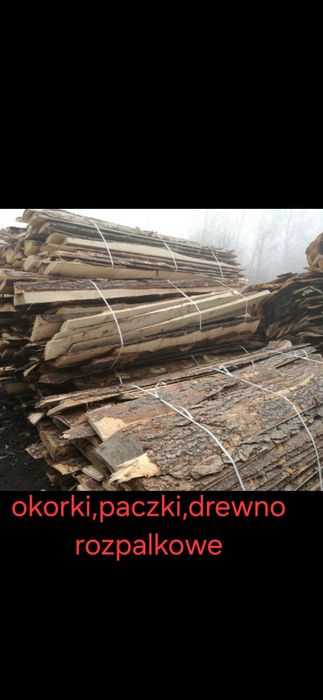 Drewno rozpalkowe okorki zrzyny tartaczne
