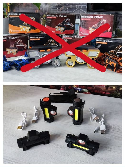 Освещение, фонарь налобный светодиодный Super light с аккумуля