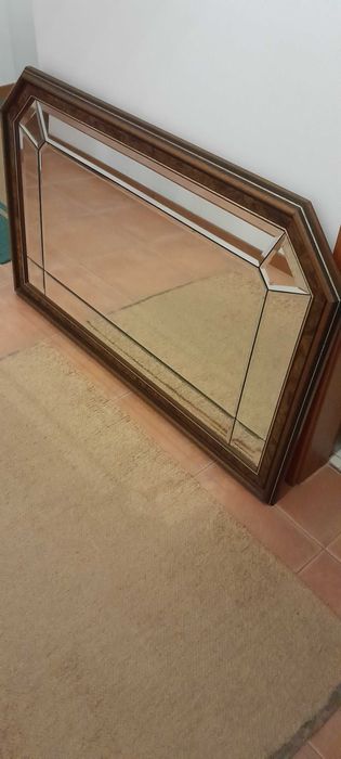 Espelho mogno com vidro bijoutet