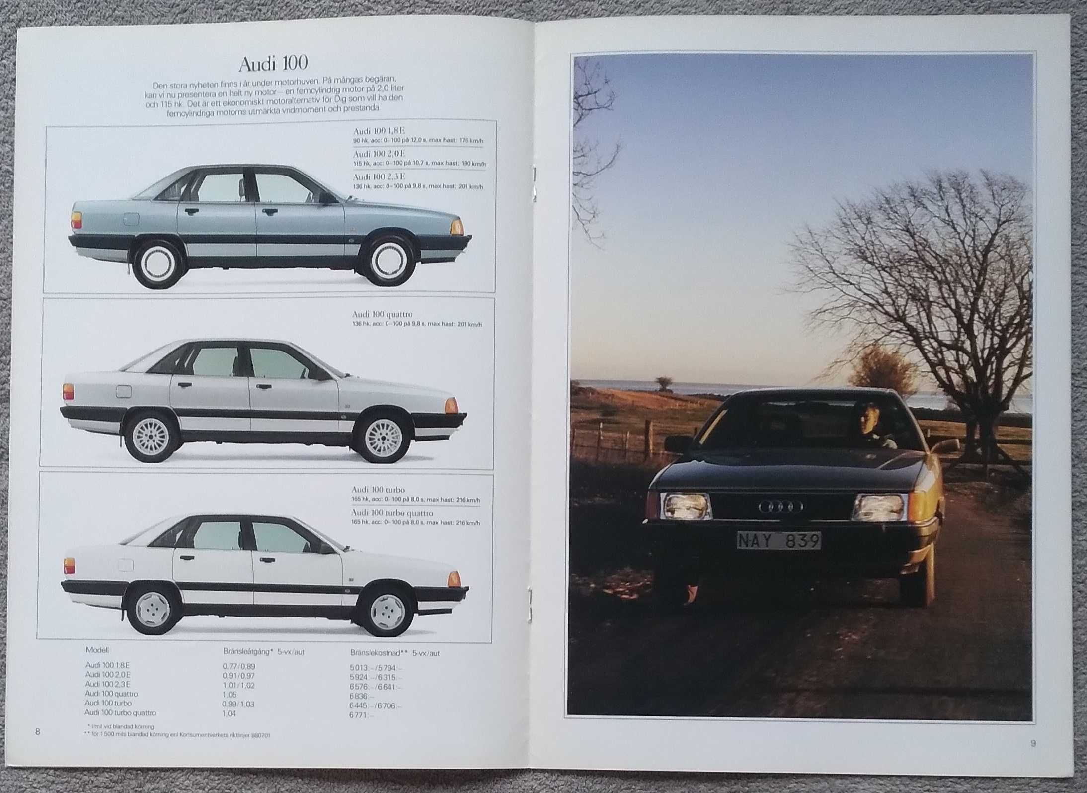 Prospekt AUDI modele 1989