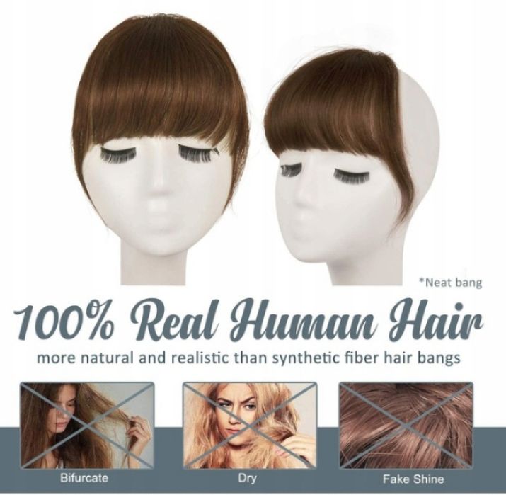 Grzywka do włosów prawdziwe brąz