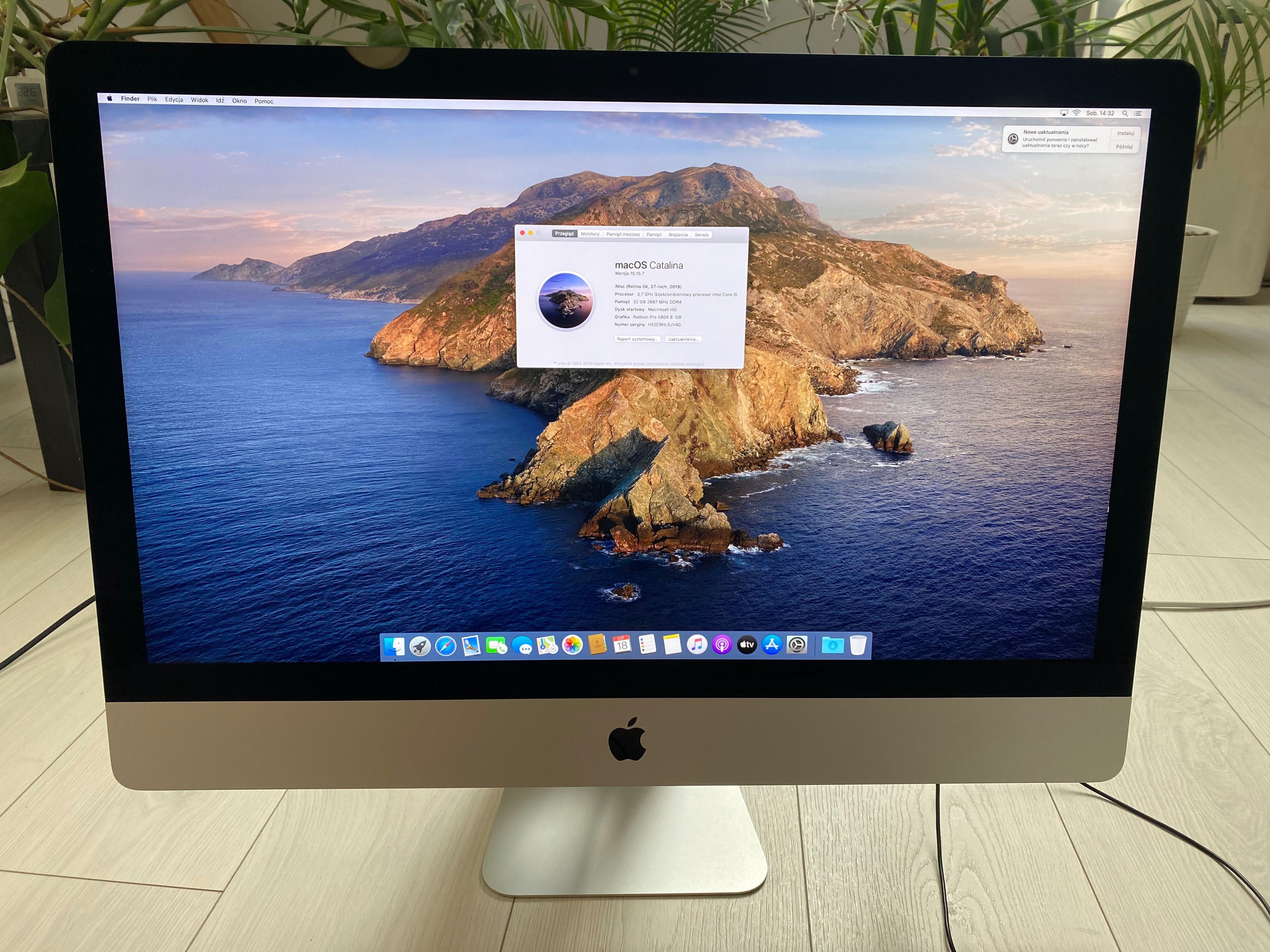 iMac 27' 2019 Ram 32gb, Radeon Pro 580x 8 gb, Dysk SSD