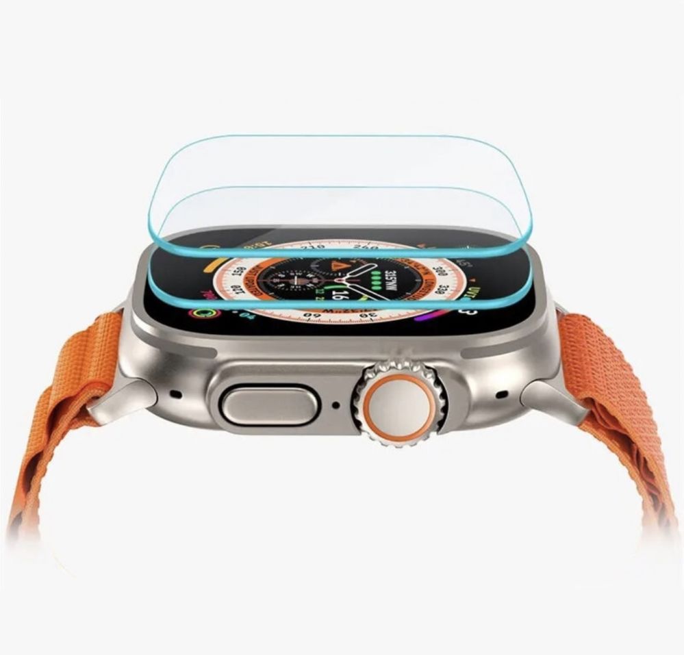 SAMOPRZYLEPNE Szkło Hartowane Apple Watch Ultra/Ultra2/Ramka montażowa