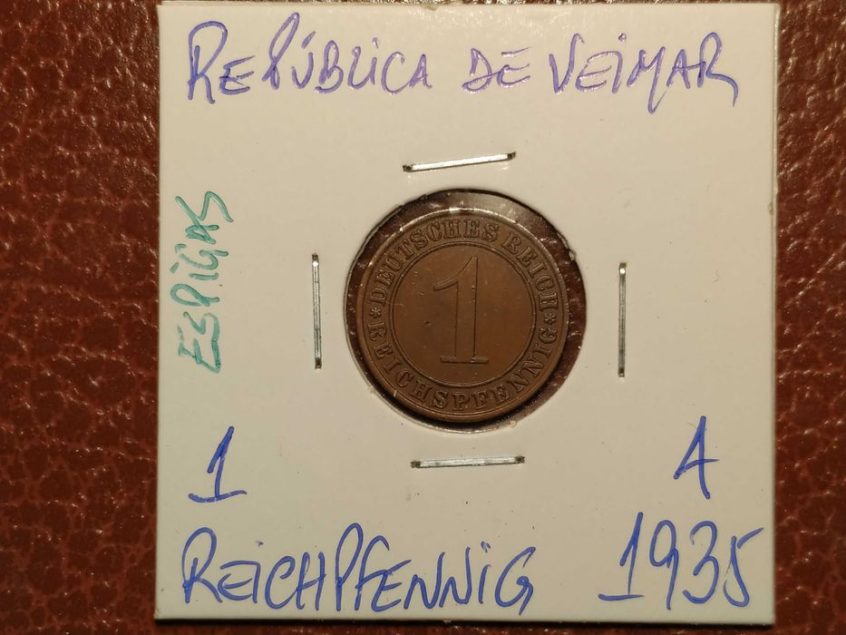 438 Moeda de 1 reichspfennig de 1935 A (plantas) - Républica de Veimar