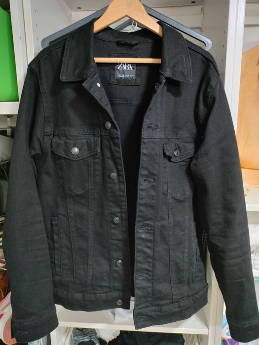 Casaco sarja preto L Zara homem
