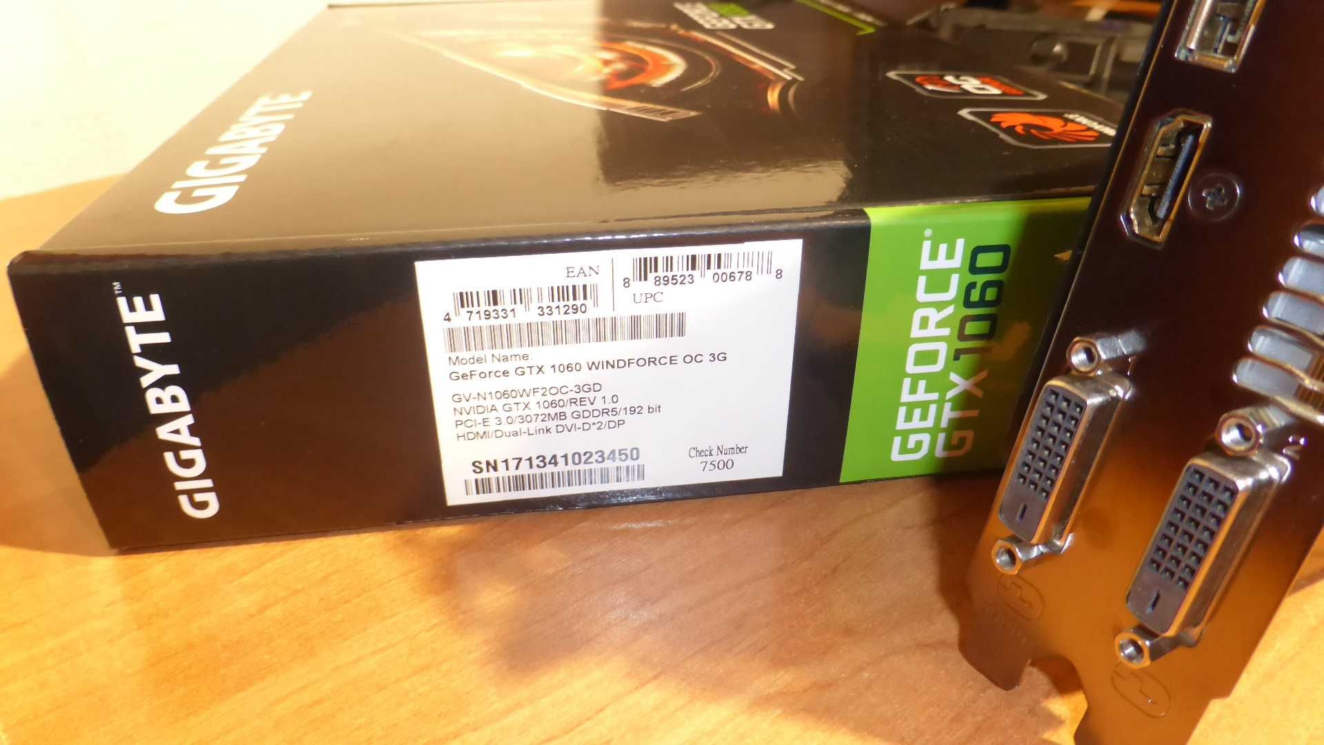 Gigabyte GTX 1060 Windforce OC, GDDR5 3Gb