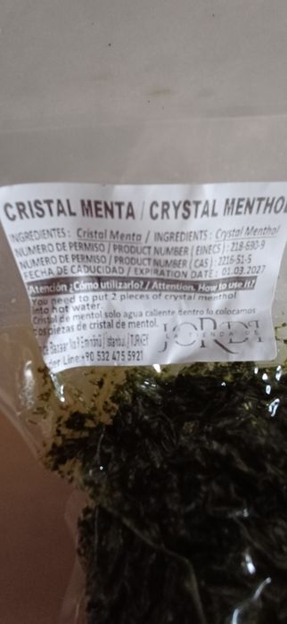 Cristais de Mentol 500 gr (Turquia)