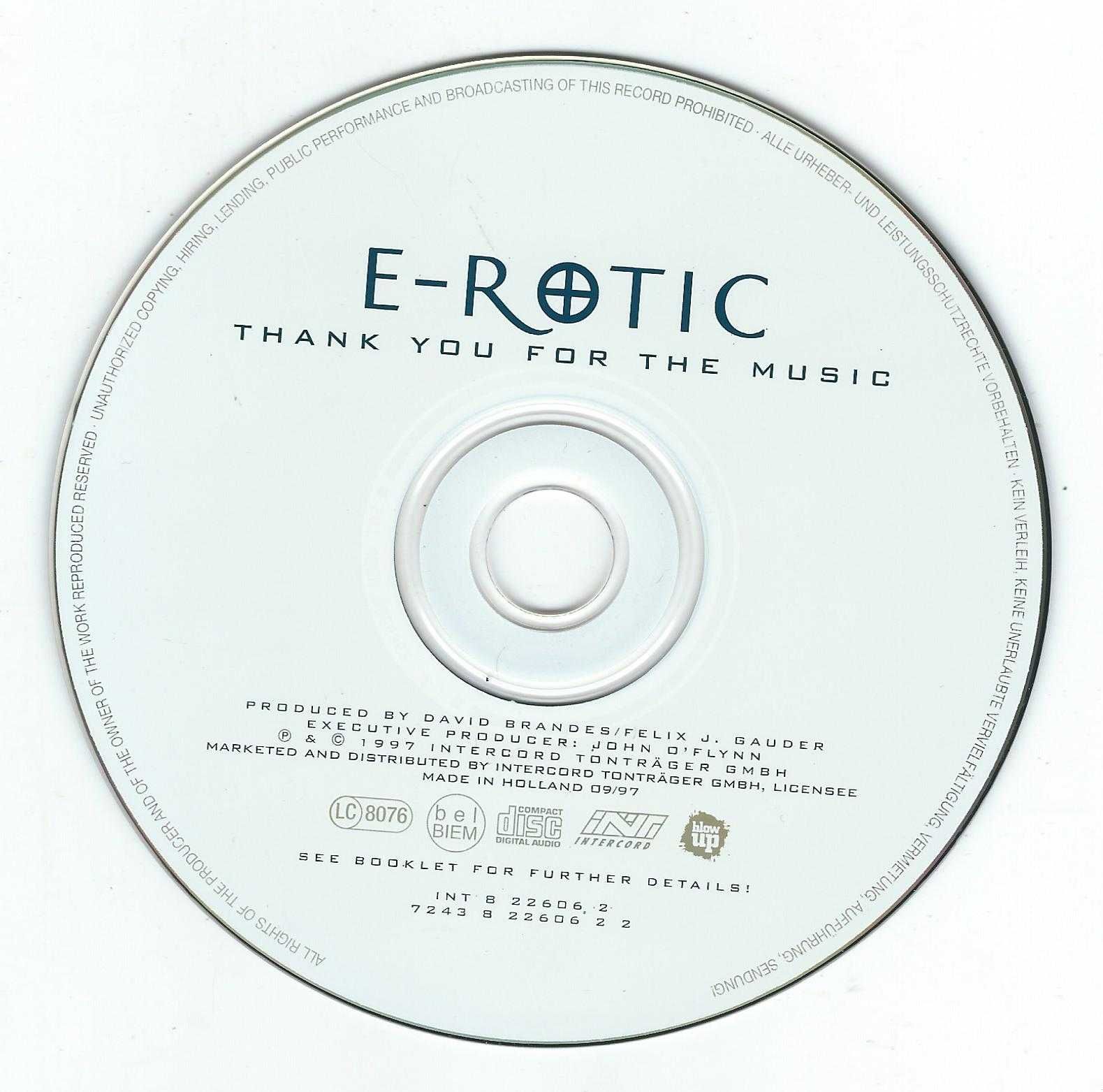 CD E-Rotic - Thank You For The Music (1997) (Blow Up)