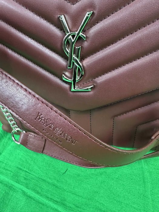 Torebka damska ysl prazkowana torba lancuszek nowość Hit bordo