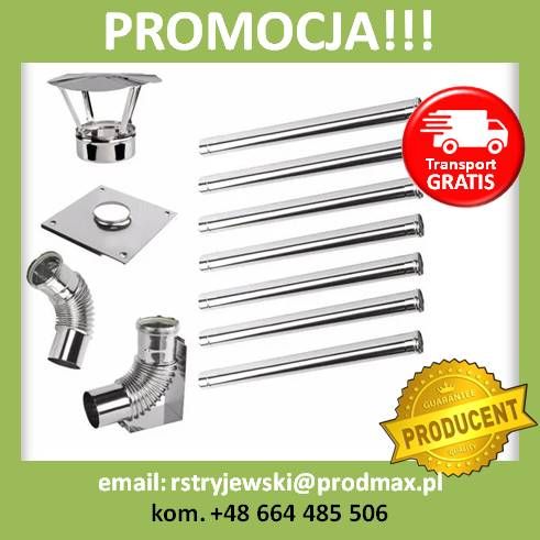 PROMOCJA!!! Wkład Kominowy FI 100 Kondensacyjny 7m Turbo GAZ PRODUCENT