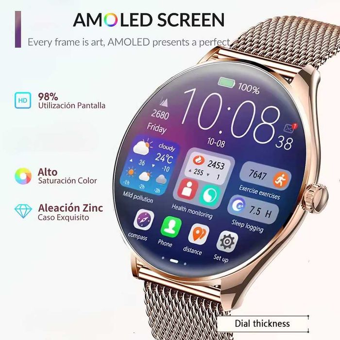 Женские смарт часы. VWAR QS36 ULTRA SLIM. NFC. 3D-меню.