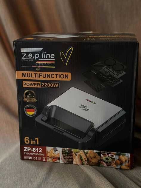 Вафельниця 6 в 1 2200 Вт Zepline ZP-812 зі знімними пластинами
