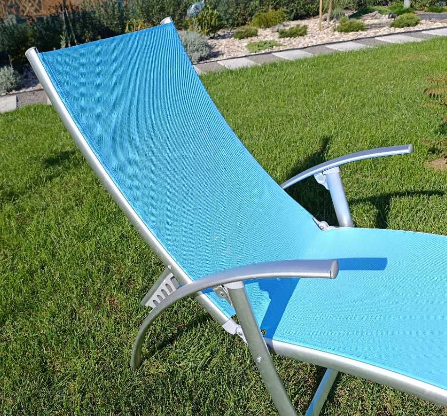 Łóżko leżak leżanka ogrodowa ogrodowa plażowa aluminium 5 pozycji